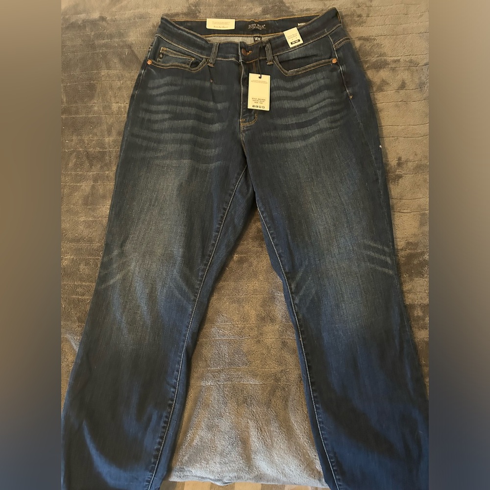 Judy Blue Mid Rise Boyfriend Fit Dark Wash 14w Jeans